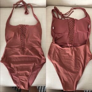 Aerie Macrame Mauve Swimsuit